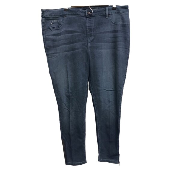 Hot In Holywood Womens Skinny Jeans Size 1X Blue Denim Ankle Zip High Waist - Picture 1 of 11